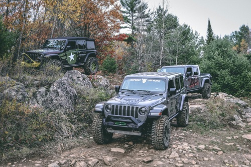 Jeep Wranglers 4x4 on hills