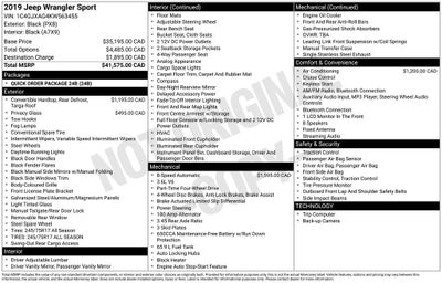 2019 Jeep Wrangler Sport