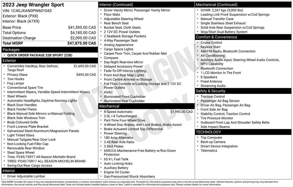 2023 Jeep Wrangler Sport