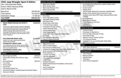 2022 Jeep Wrangler Sport S