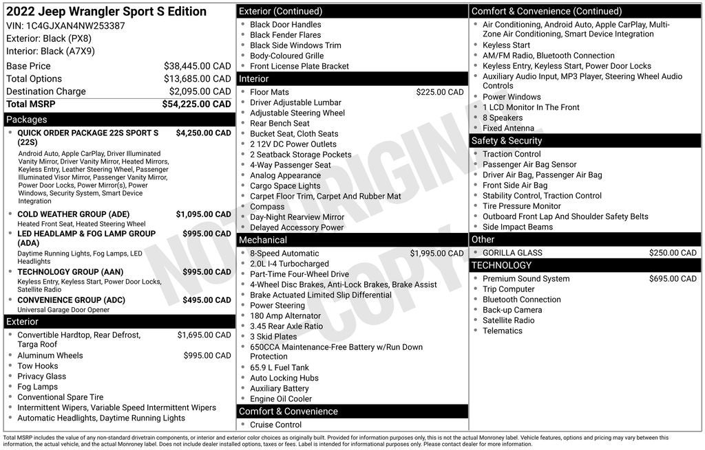 2022 Jeep Wrangler Sport S