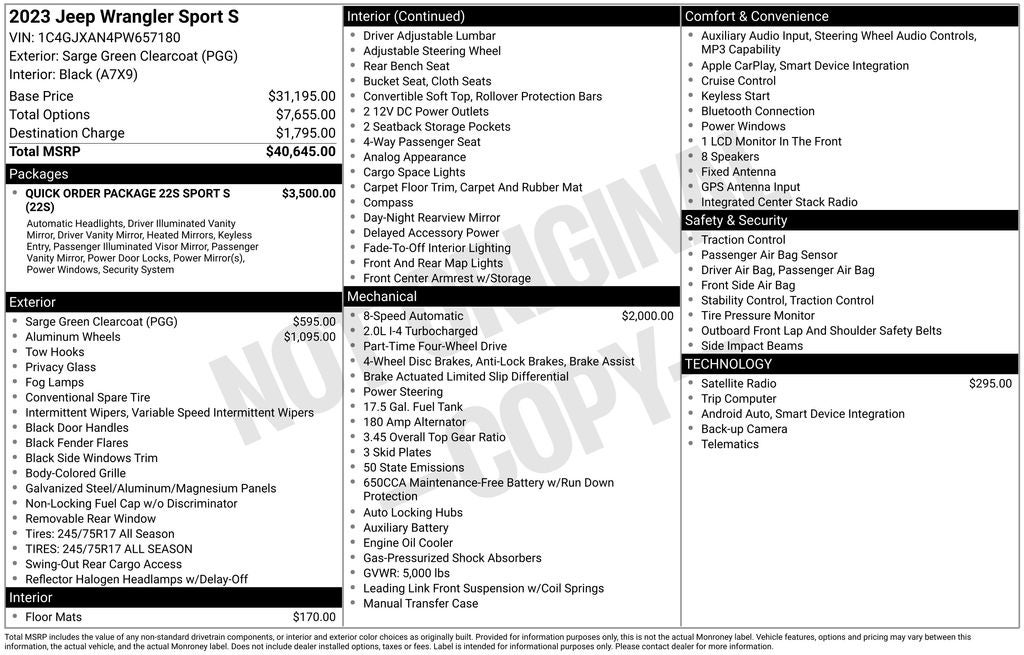 2023 Jeep Wrangler Sport S