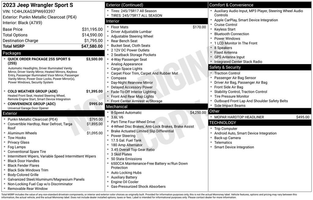2023 Jeep Wrangler Sport S