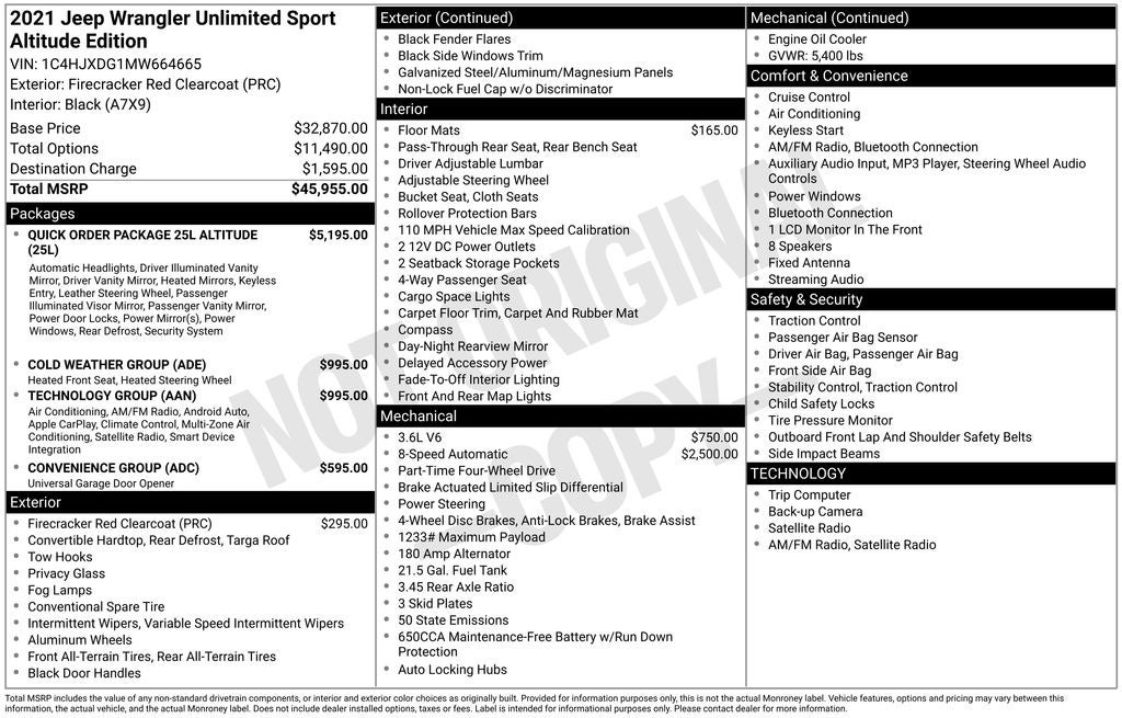 2021 Jeep Wrangler Unlimited Sport Altitude