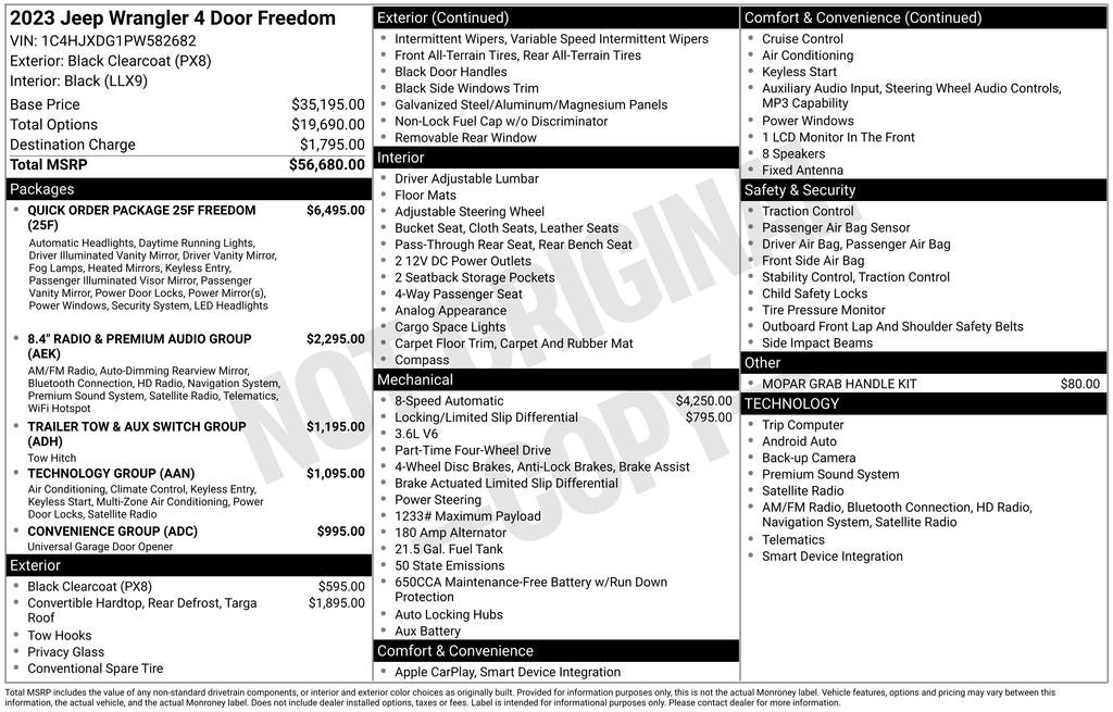 2023 Jeep Wrangler Freedom