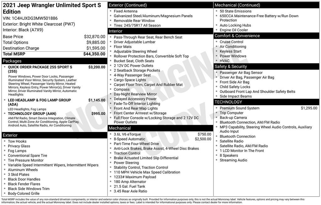 2021 Jeep Wrangler Unlimited Sport S