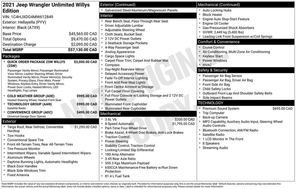 2021 Jeep Wrangler Unlimited Willys