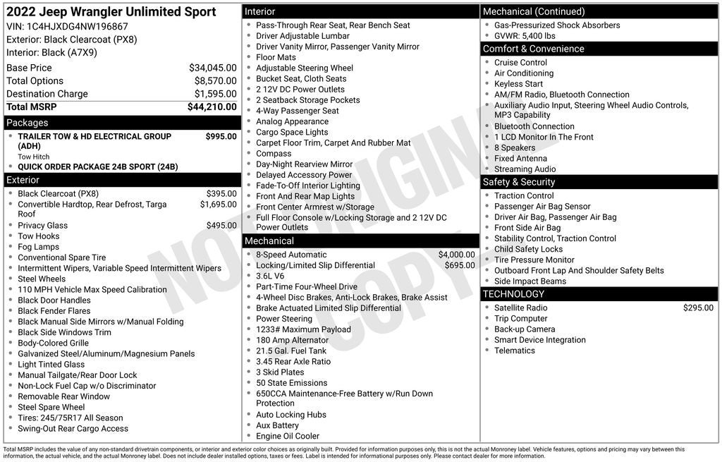 2022 Jeep Wrangler Unlimited Sport