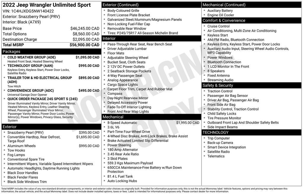 2022 Jeep Wrangler Unlimited Sport S