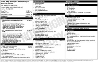 2022 Jeep Wrangler Unlimited Sport Altitude