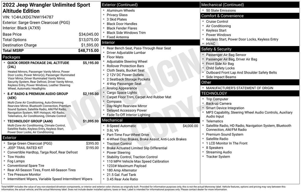 2022 Jeep Wrangler Unlimited Sport Altitude