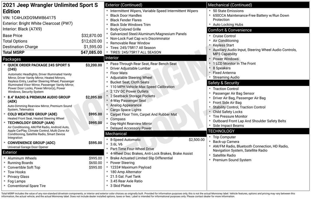 2021 Jeep Wrangler Unlimited Sport S