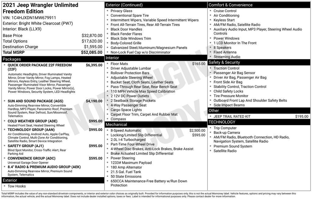 2021 Jeep Wrangler Unlimited Freedom Edition