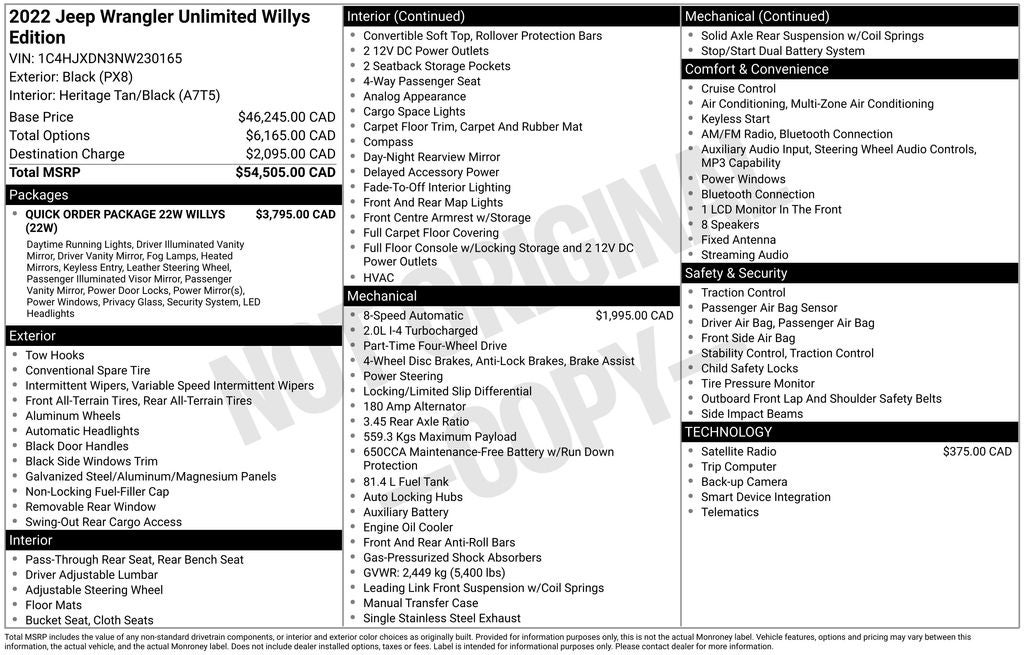 2022 Jeep Wrangler Unlimited Willys