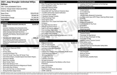 2021 Jeep Wrangler Unlimited Willys