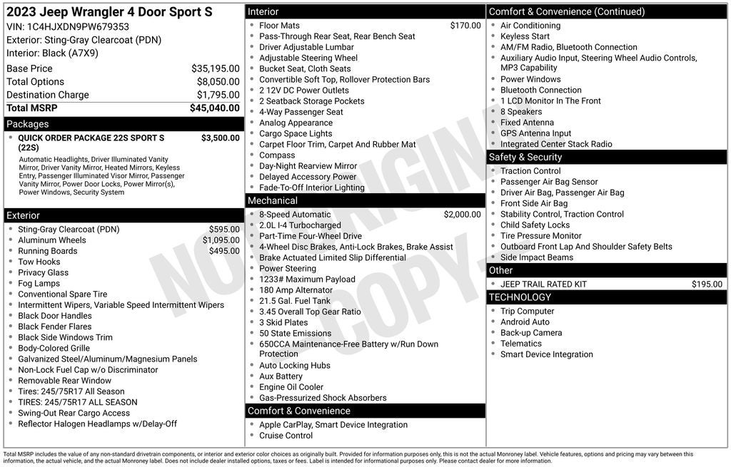 2023 Jeep Wrangler Sport S
