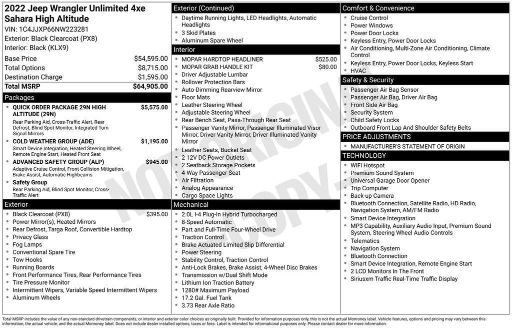 2022 Jeep Wrangler Unlimited Sahara High Altitude 4xe