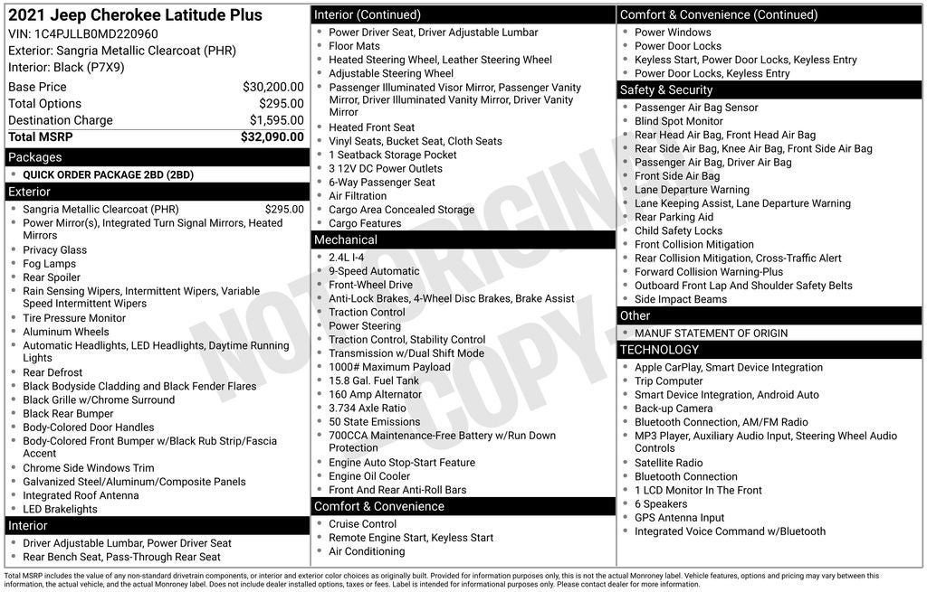 2021 Jeep Cherokee Latitude Plus