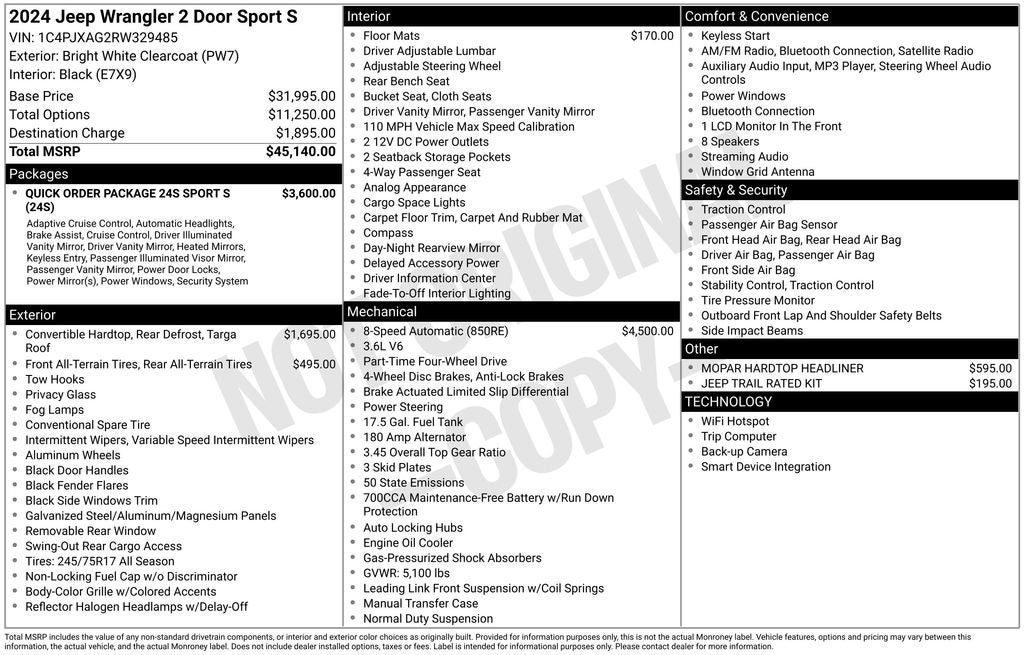 2024 Jeep Wrangler Sport S