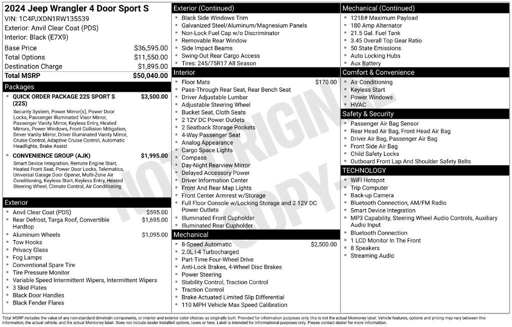 2024 Jeep Wrangler Sport S