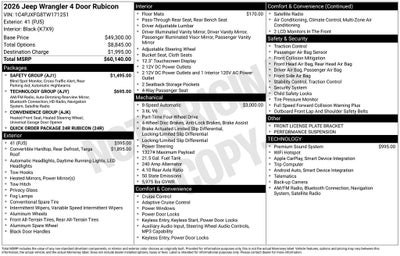 2026 Jeep Wrangler Rubicon
