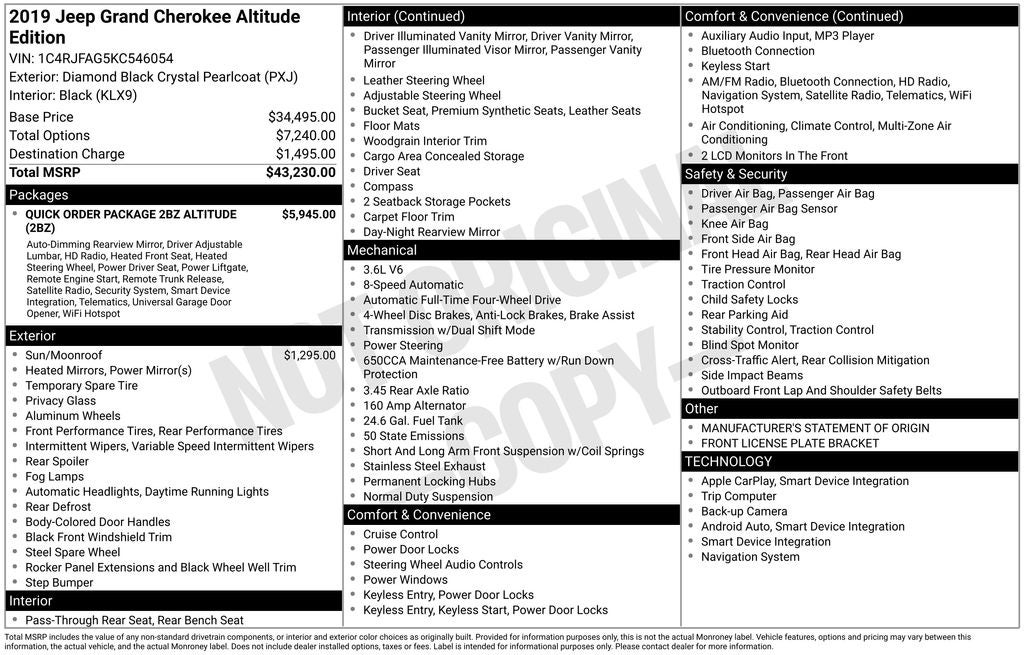 2019 Jeep Grand Cherokee Altitude