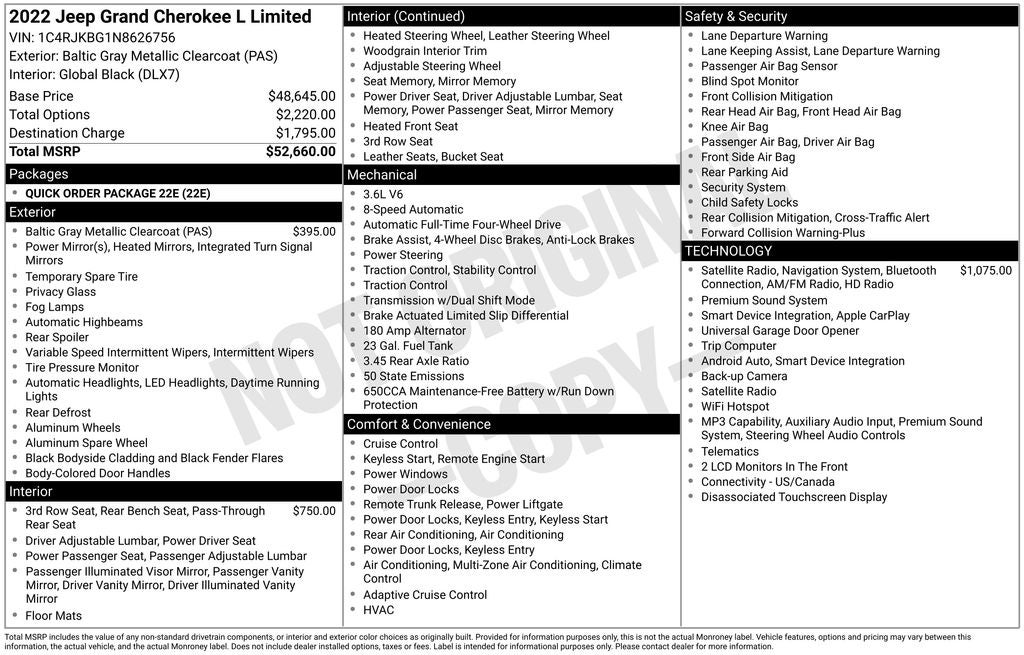 2022 Jeep Grand Cherokee L Limited