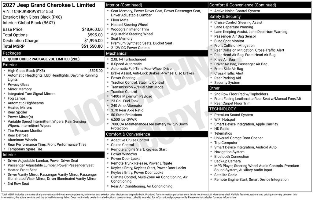 2027 Jeep Grand Cherokee L Limited