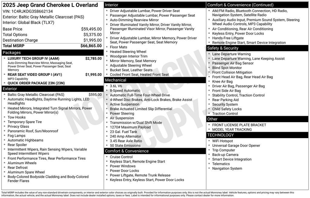 2025 Jeep Grand Cherokee L Overland