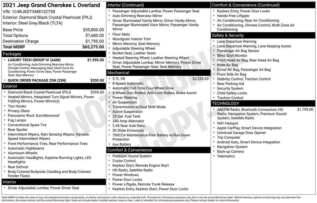 2021 Jeep Grand Cherokee L Overland