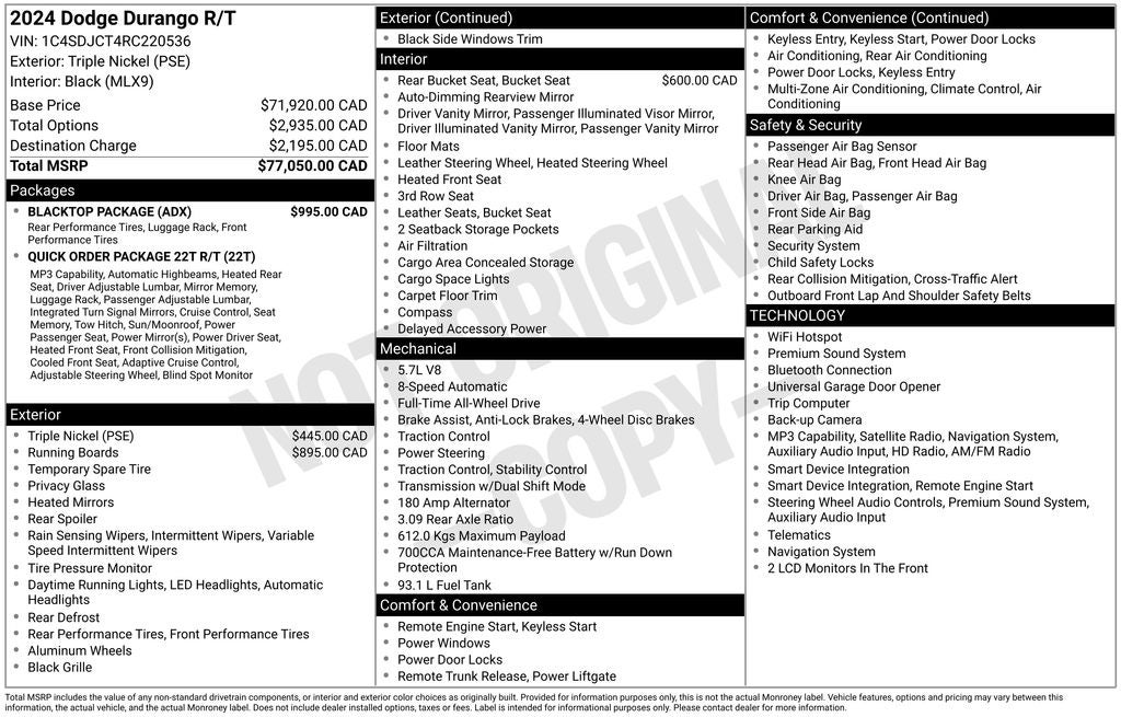2024 Dodge Durango R/T Plus