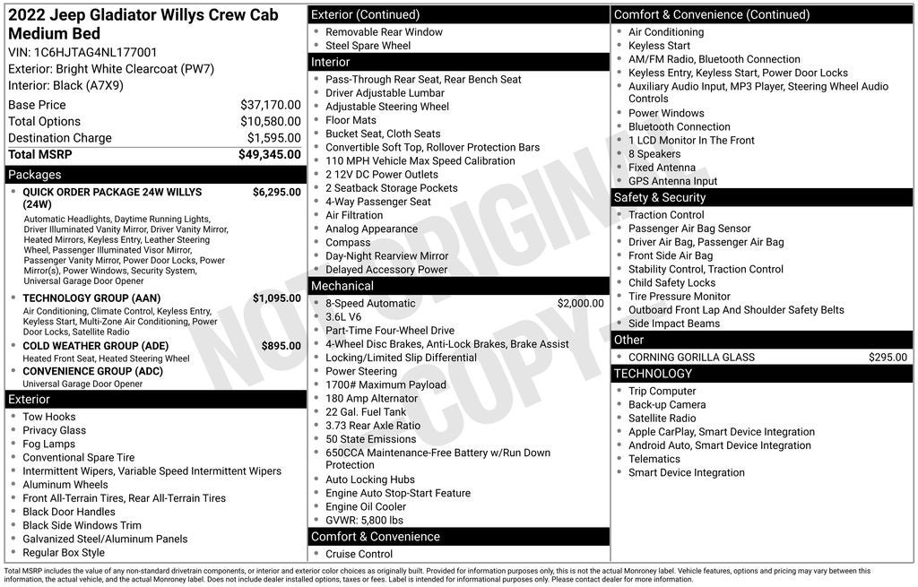 2022 Jeep Gladiator Willys