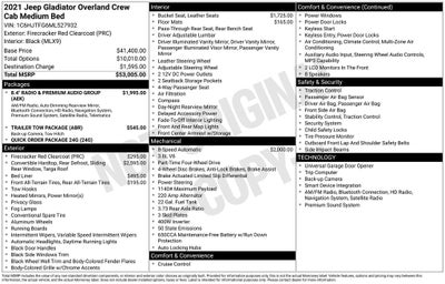 2021 Jeep Gladiator Overland