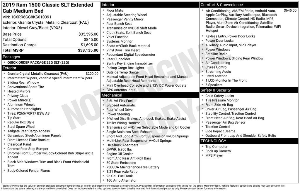 2019 RAM 1500 Classic SLT