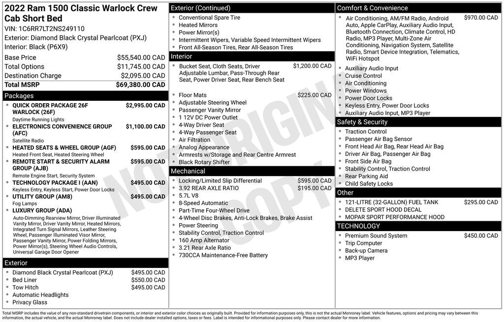 2022 RAM 1500 Classic Warlock