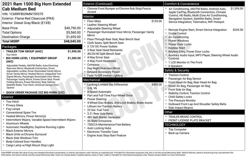 2021 RAM 1500 Big Horn/Lone Star