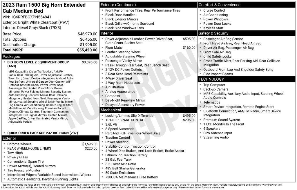 2023 RAM 1500 Big Horn/Lone Star