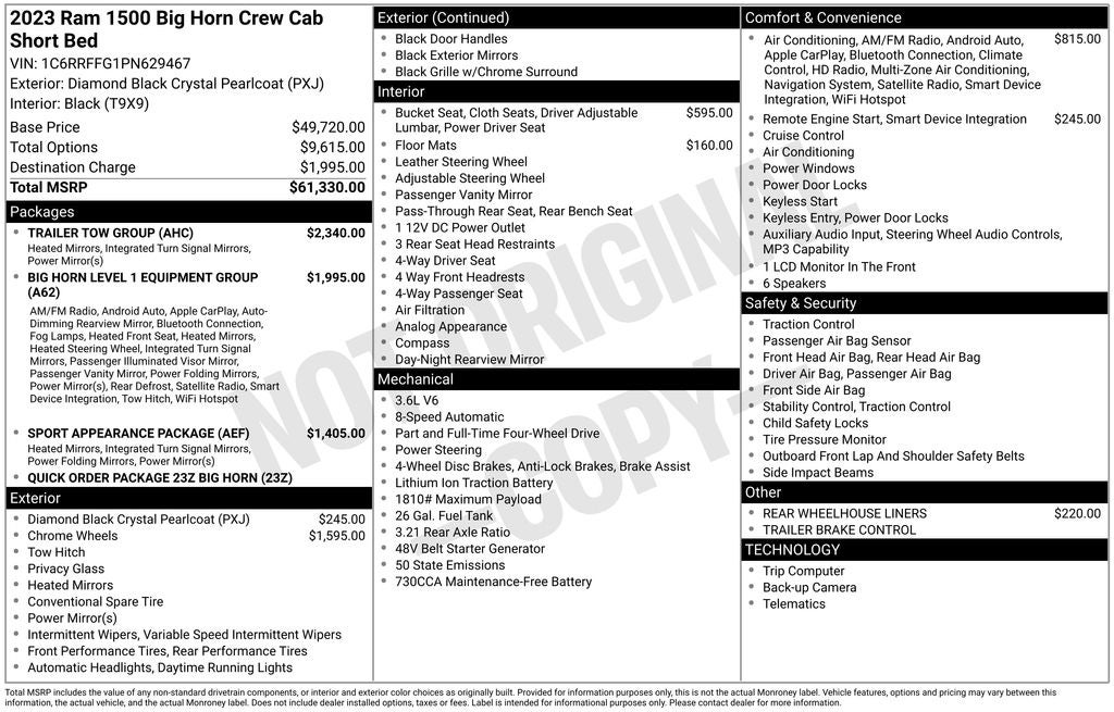 2023 RAM 1500 Big Horn/Lone Star