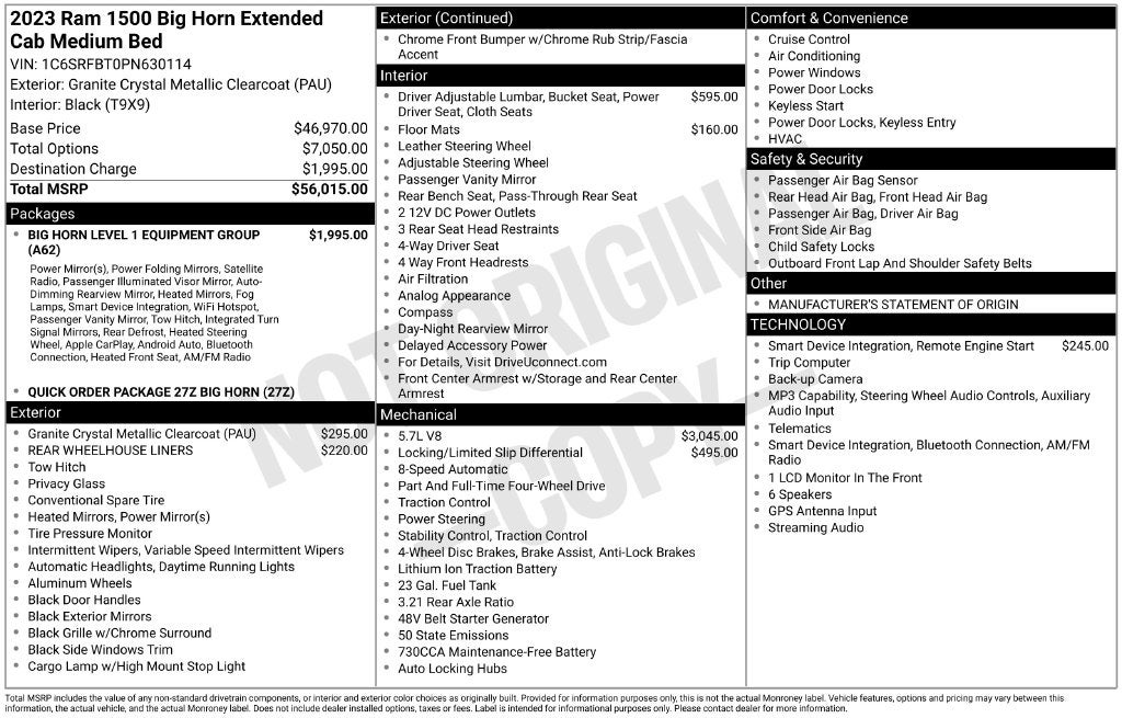 2023 RAM 1500 Big Horn/Lone Star