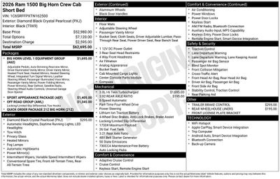 2026 RAM 1500 Big Horn/Lone Star