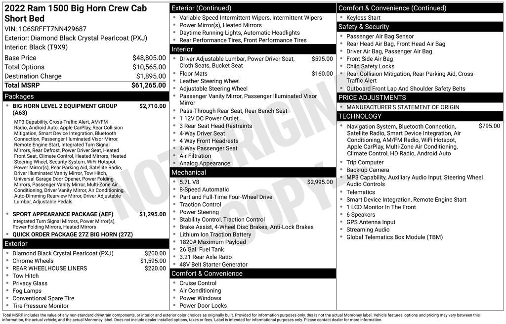 2022 RAM 1500 Big Horn/Lone Star