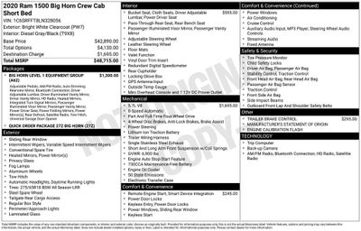 2020 RAM 1500 Big Horn/Lone Star