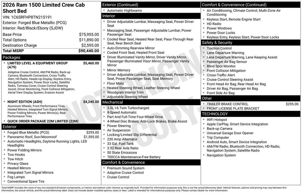 2026 RAM 1500 Limited