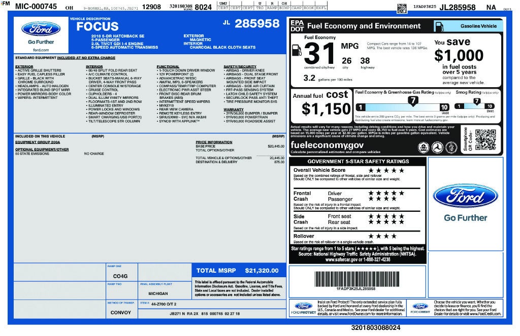 2018 Ford Focus SE