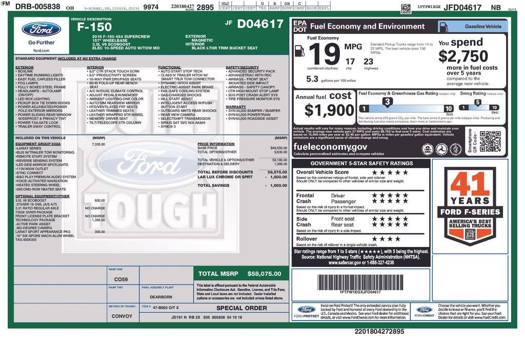 2018 Ford F-150 Lariat