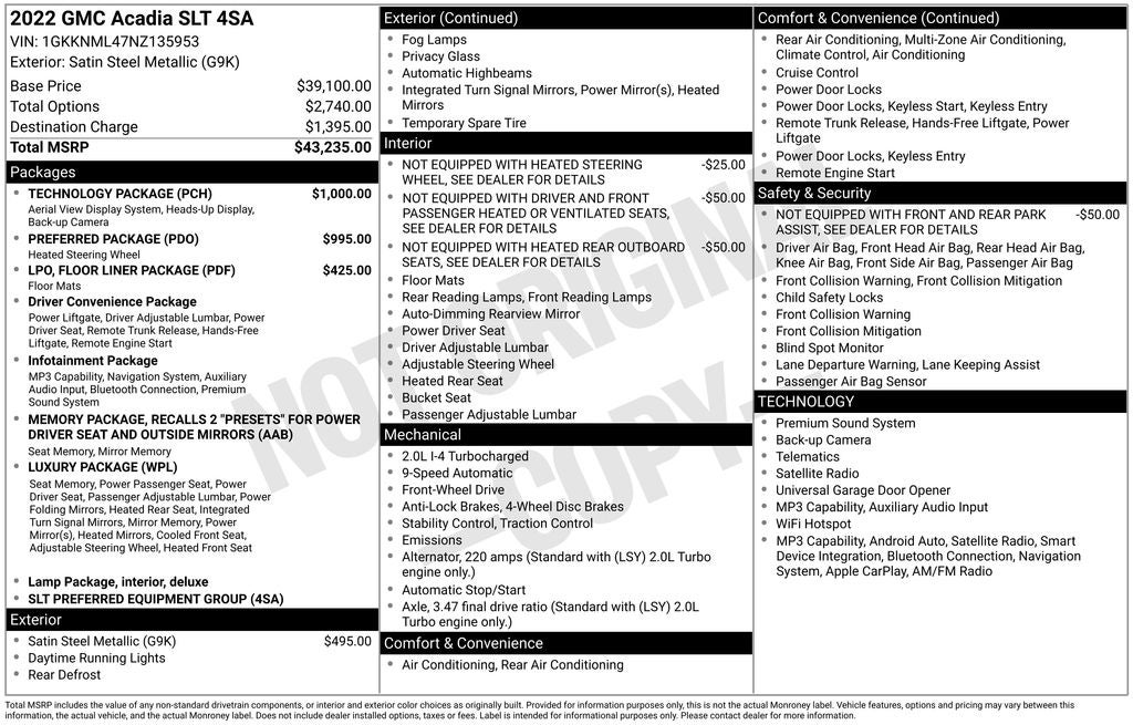 2022 GMC Acadia SLT