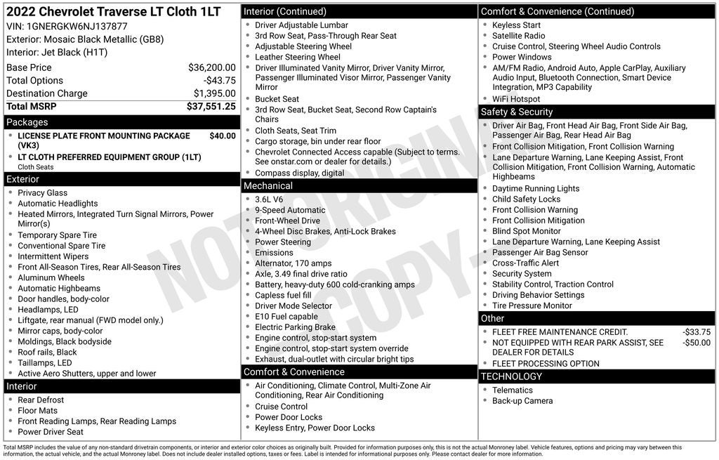 2022 Chevrolet Traverse LT 1LT