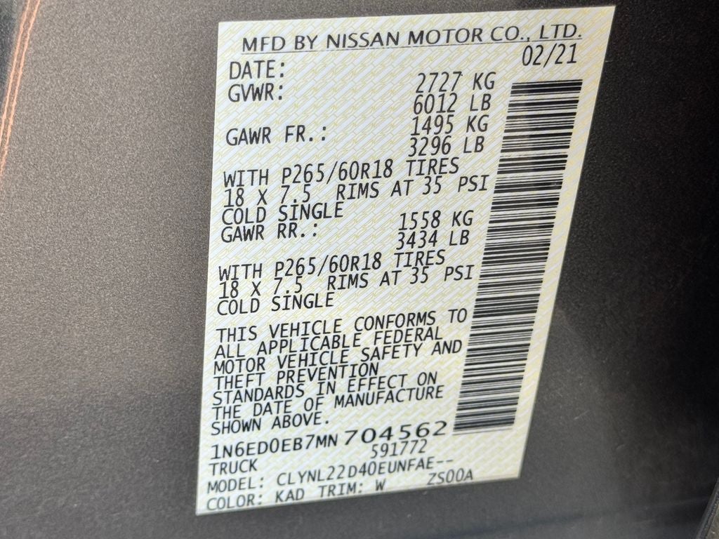 2021 Nissan Frontier SV