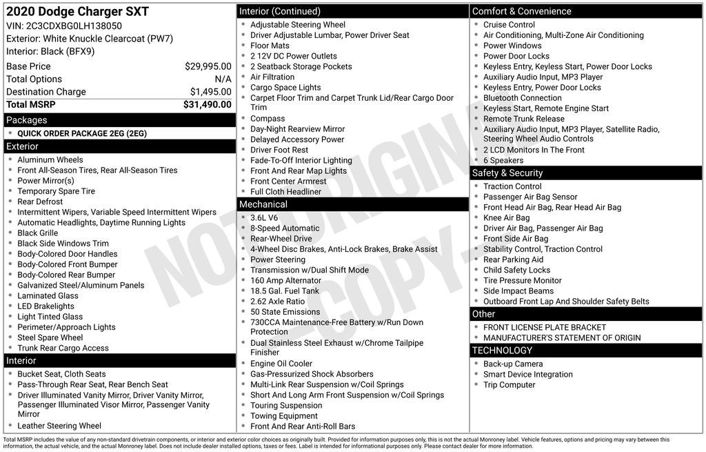 2020 Dodge Charger SXT