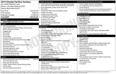 2019 Chrysler Pacifica Touring L